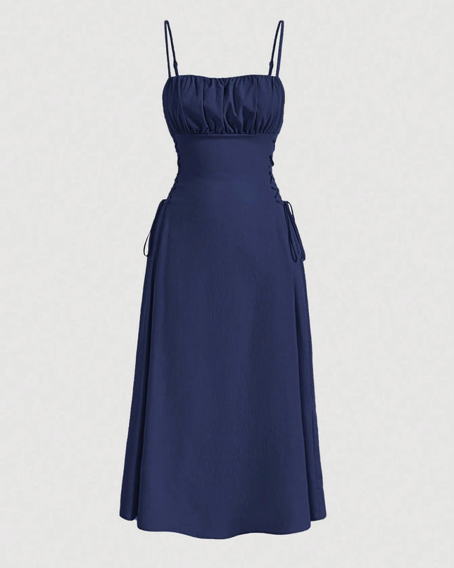 Spaghetti Straps Chest Wrap Waist-tight Long Dress