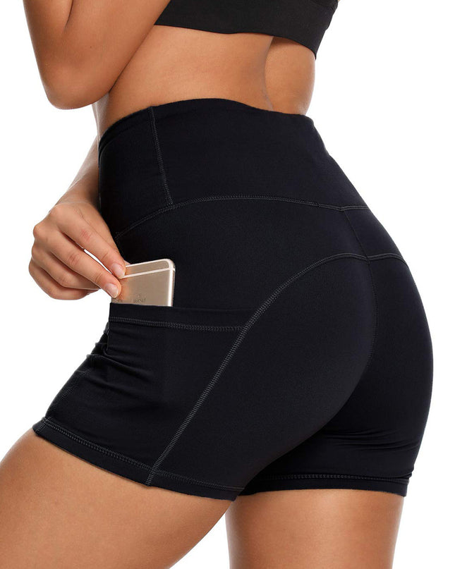 Yoga Pants - Three Points High Waist, 3 Pairs Of Black, Black Tie-dye, Blue Purple Starry Sky