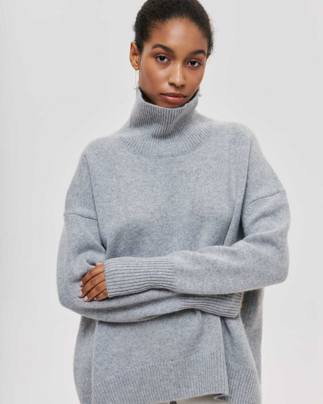 Loose Mock Neck Loose Casual Lazy Sweater