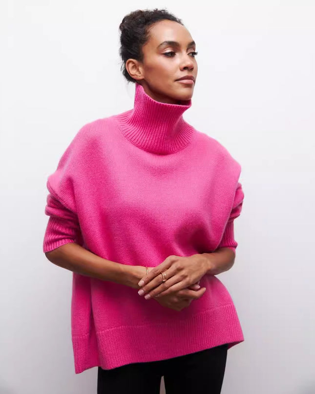 Loose Mock Neck Loose Casual Lazy Sweater