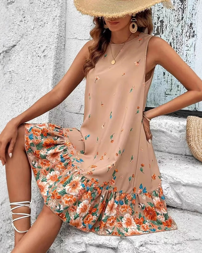Short Sleeve Dress Women's Mid-length