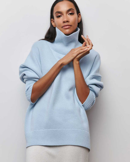 Loose Mock Neck Loose Casual Lazy Sweater