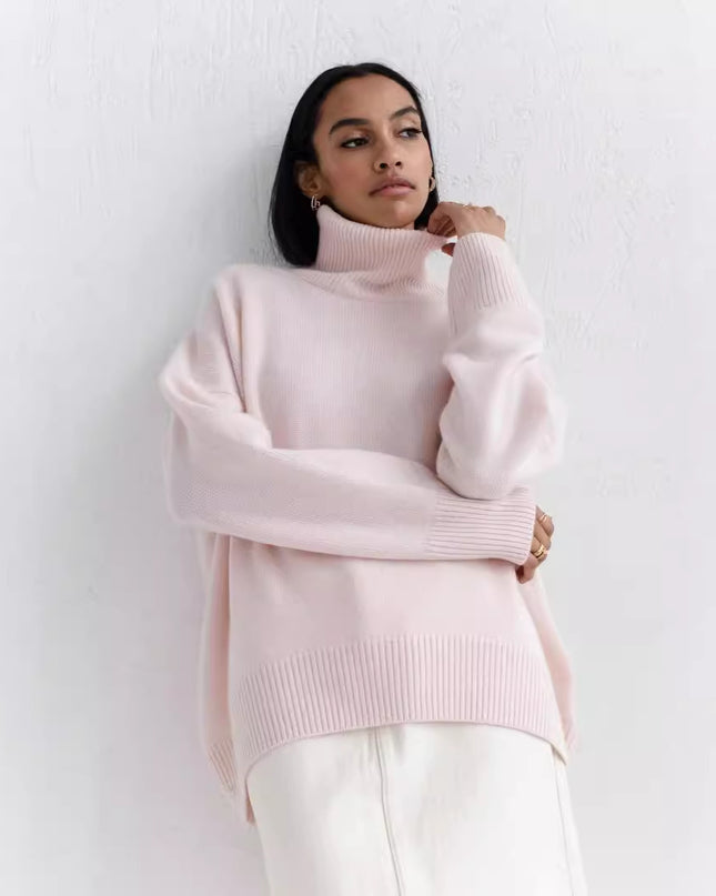 Loose Mock Neck Loose Casual Lazy Sweater