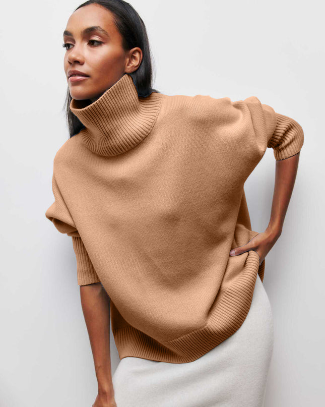 Loose Mock Neck Loose Casual Lazy Sweater