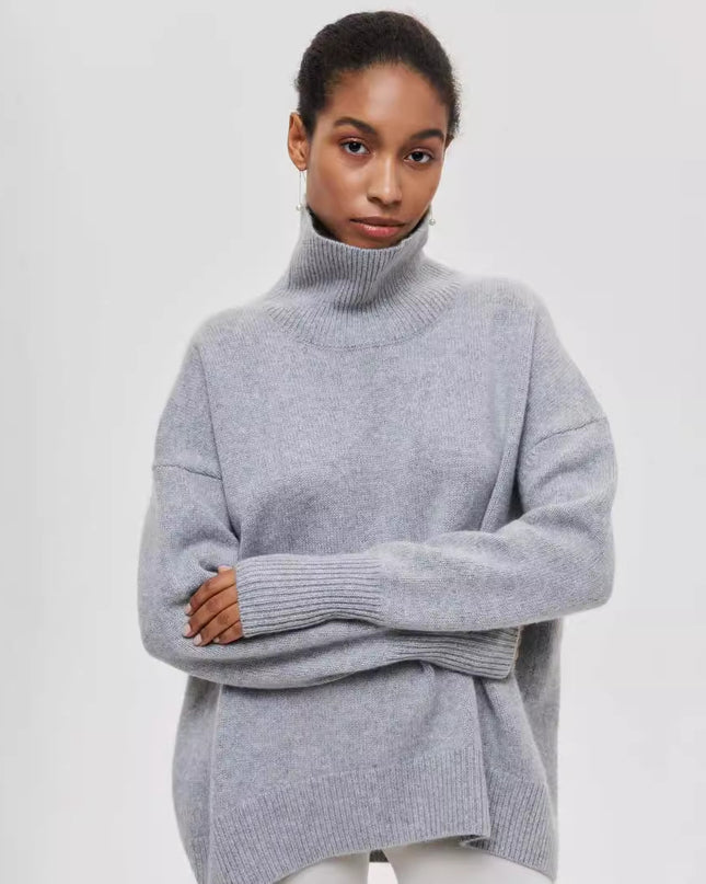 Loose Mock Neck Loose Casual Lazy Sweater