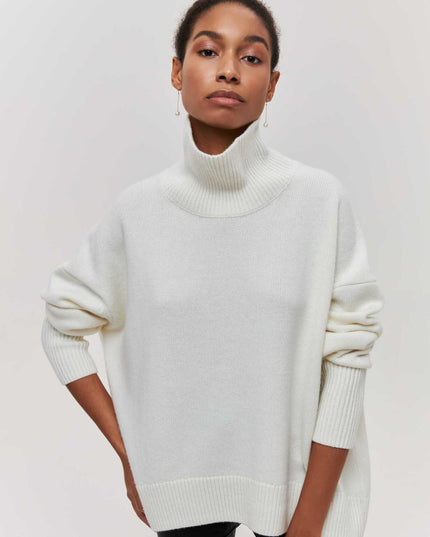 Loose Mock Neck Loose Casual Lazy Sweater
