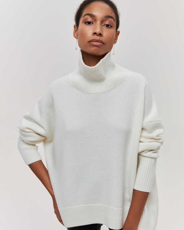 Loose Mock Neck Loose Casual Lazy Sweater