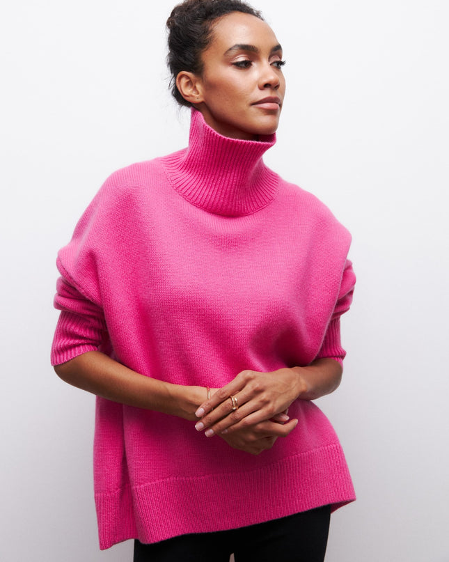 Loose Mock Neck Loose Casual Lazy Sweater