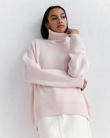 Loose Mock Neck Loose Casual Lazy Sweater