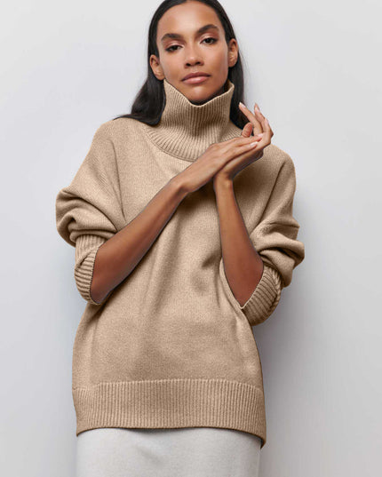 Loose Mock Neck Loose Casual Lazy Sweater