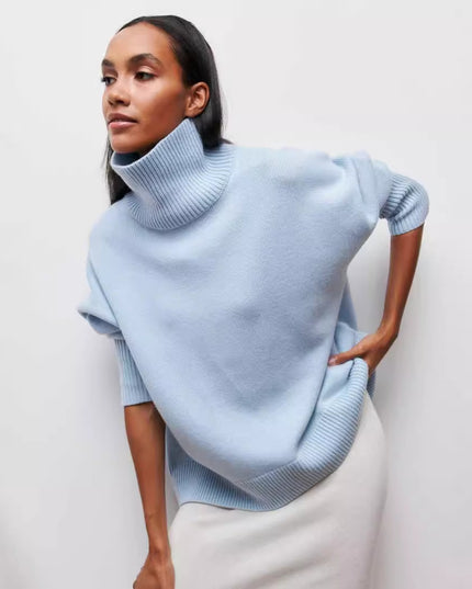 Loose Mock Neck Loose Casual Lazy Sweater