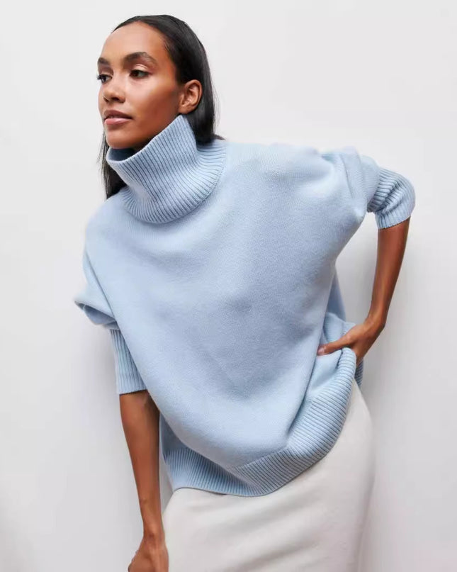 Loose Mock Neck Loose Casual Lazy Sweater