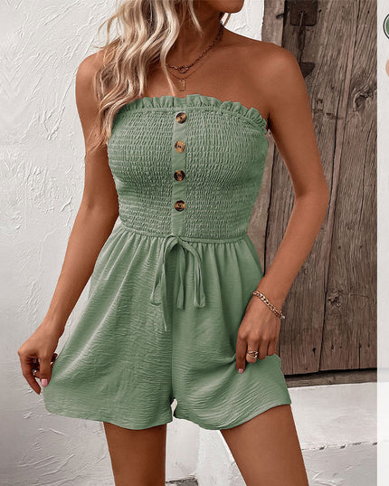 Jumpsuit Women's Pure Color Tube-top One-piece Shorts
