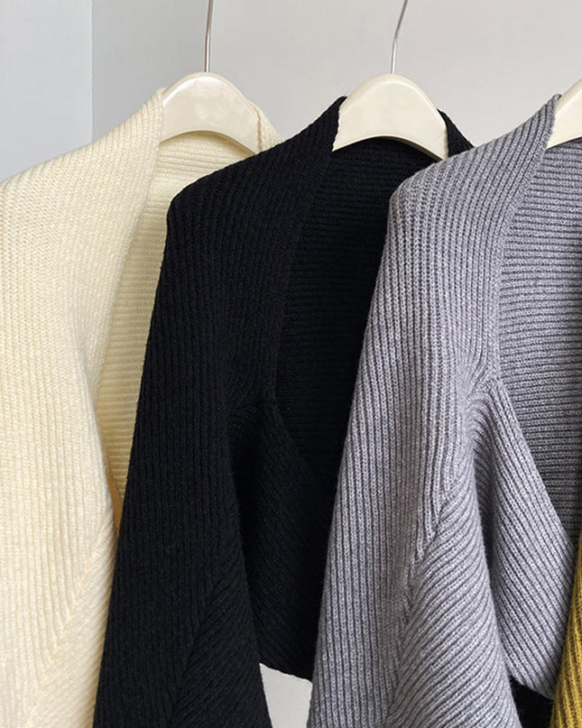 Touka Knitted Shrug Scarf - Gray
