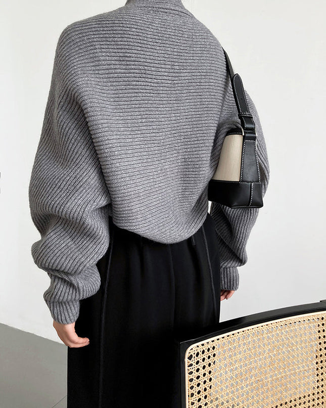 Touka Knitted Shrug Scarf - Gray