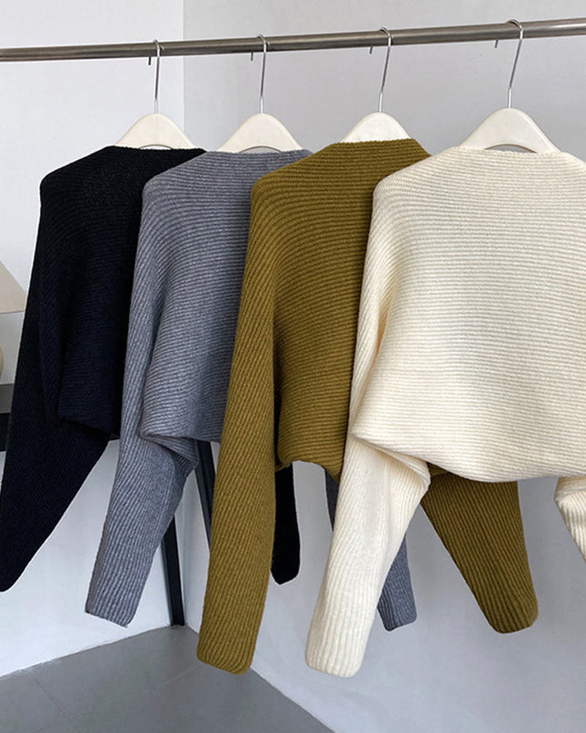 Touka Knitted Shrug Scarf - Gray