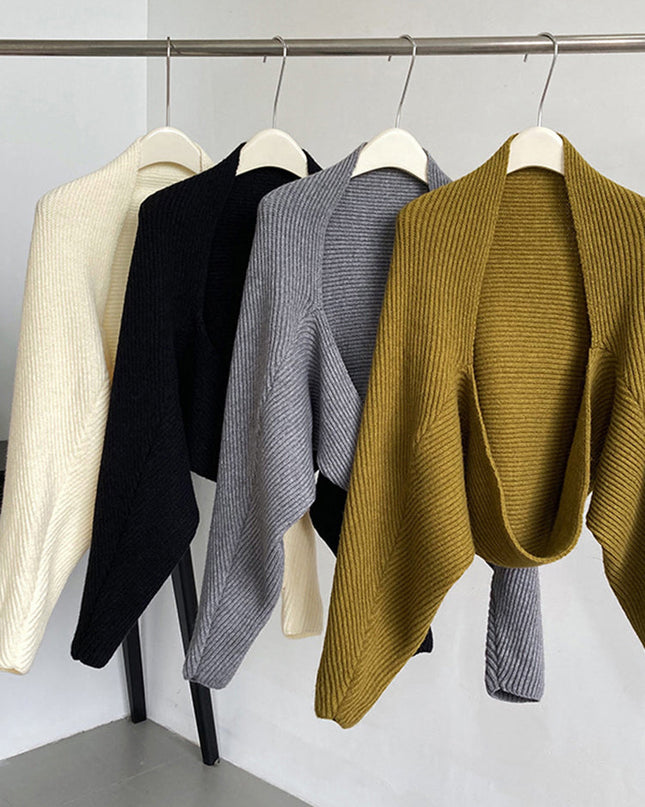 Touka Knitted Shrug Scarf - Gray